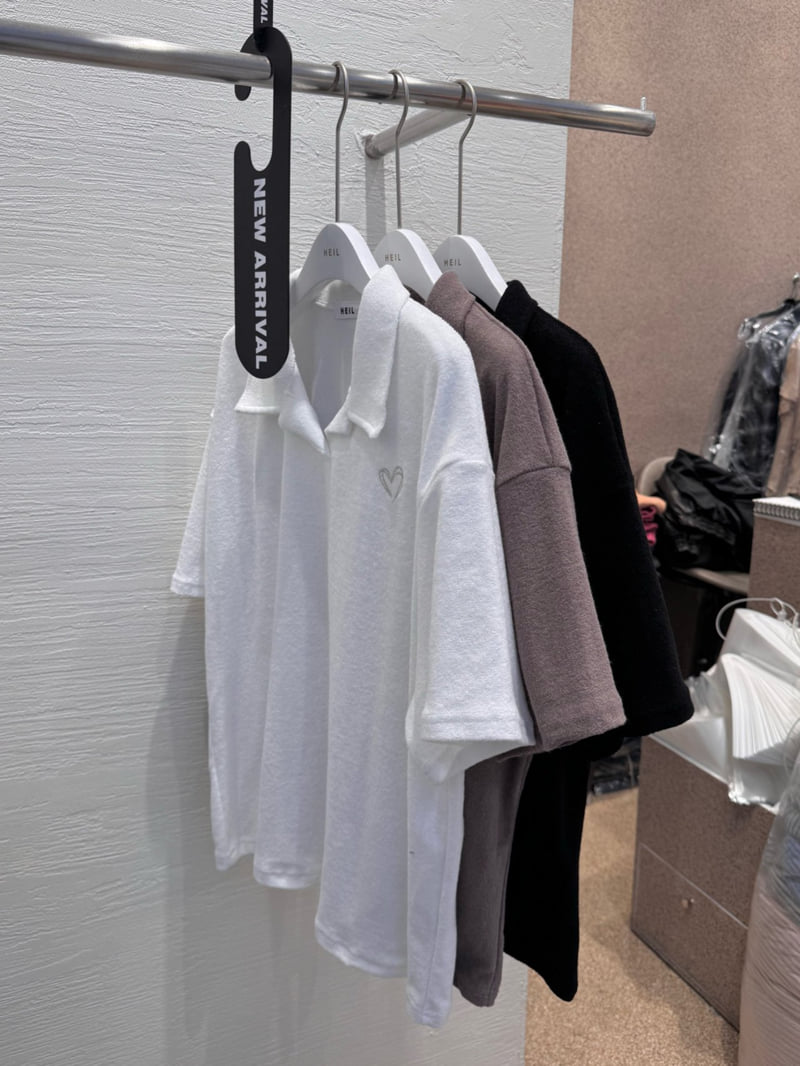 Heil - Korean Women Fashion - #womensfashion - Heart Terry Tee