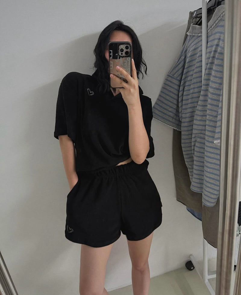 Heil - Korean Women Fashion - #womensfashion - Heart Terry Tee - 9