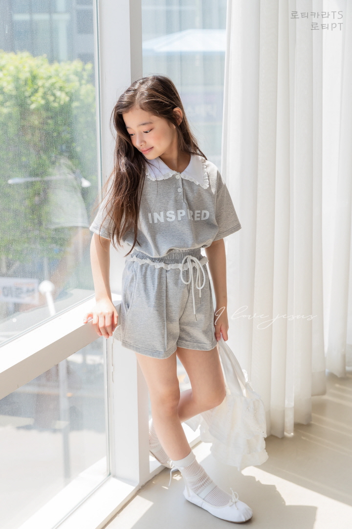 I Love Jesus - Korean Children Fashion - #kidsshorts - Roti Collar Tee - 7