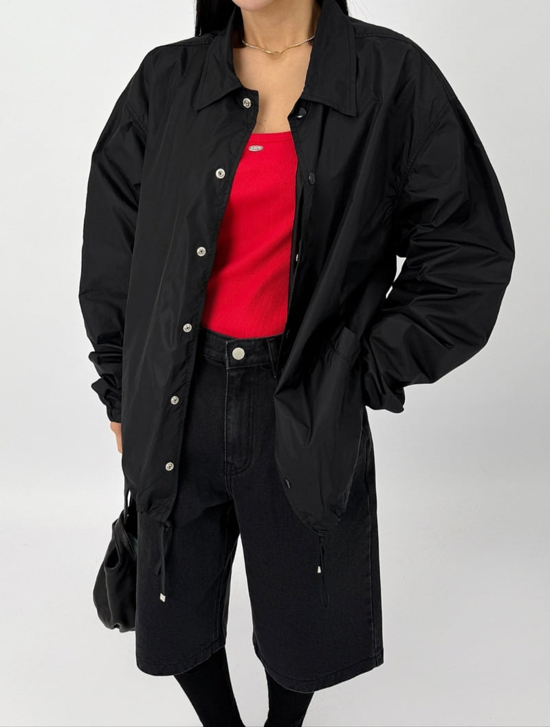 I'm here - Korean Women Fashion - #momslook - Black Bermuda Denim Pants - 9