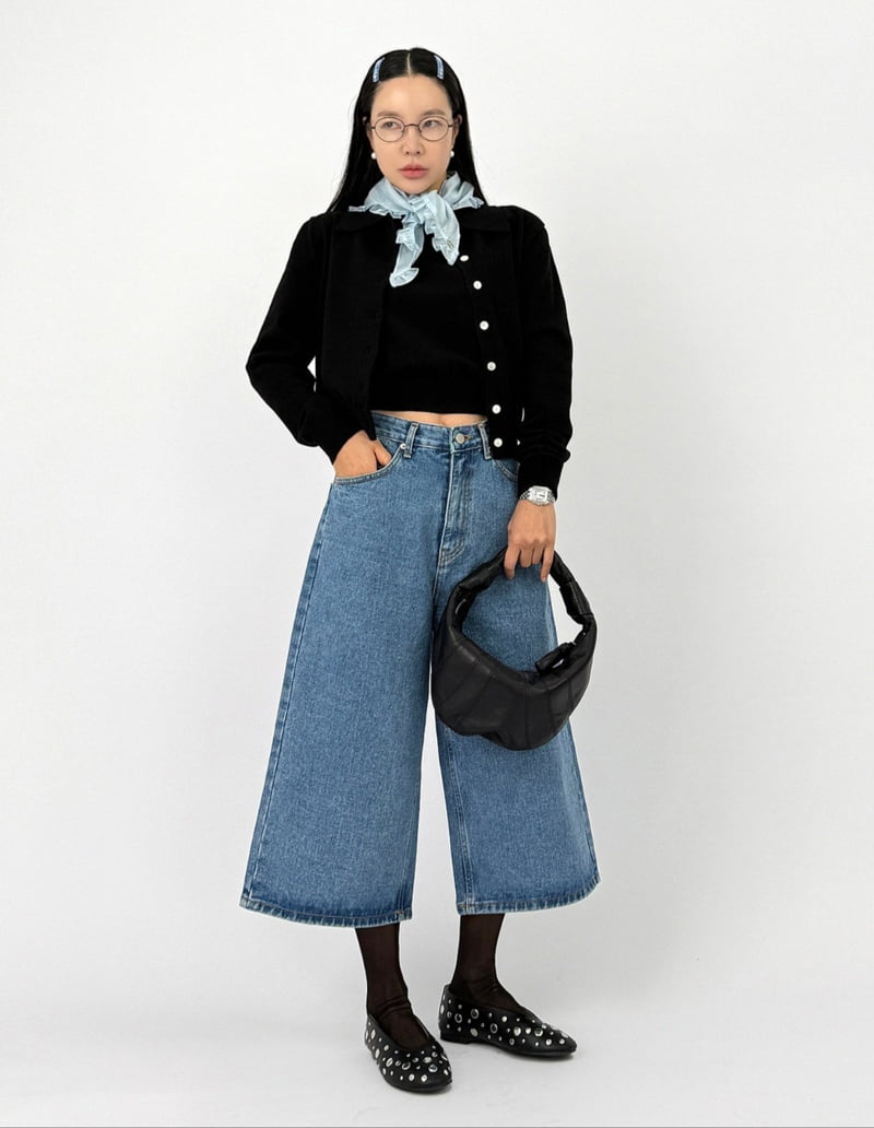 I'm here - Korean Women Fashion - #vintagekidsstyle - Bermuda Denim Pants   - 4