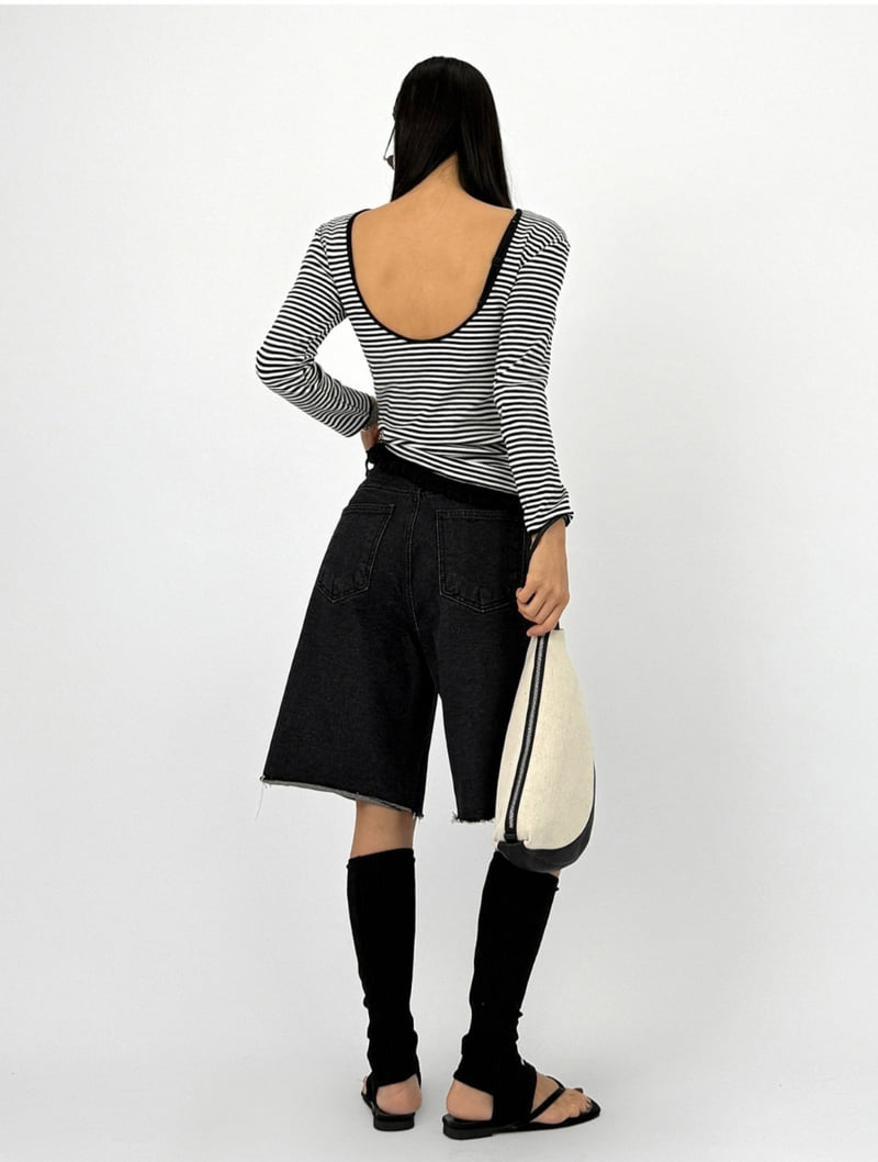 I'm here - Korean Women Fashion - #pursuepretty - Black Denim Shorts - 4