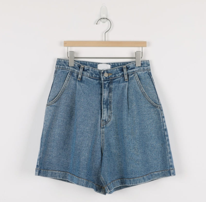 I'm here - Korean Women Fashion - #thelittlethings - Pintuck Flare Denim Shorts - 7