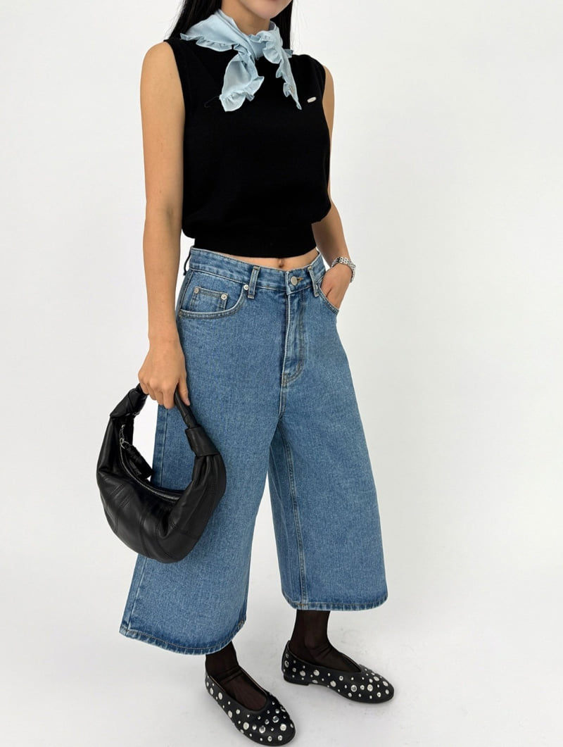 I'm here - Korean Women Fashion - #womensfashion - Bermuda Denim Pants  