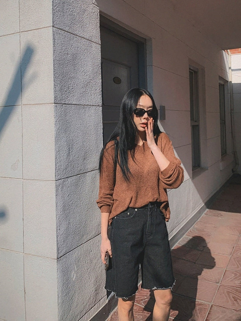 I'm here - Korean Women Fashion - #womensfashion - Black Denim Shorts - 10
