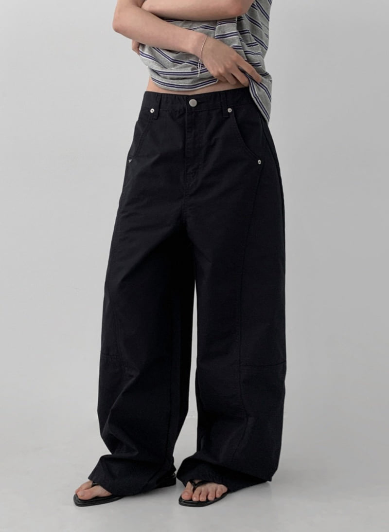 I'm here - Korean Women Fashion - #womensfashion - Curved Seam Denim Pants - 6