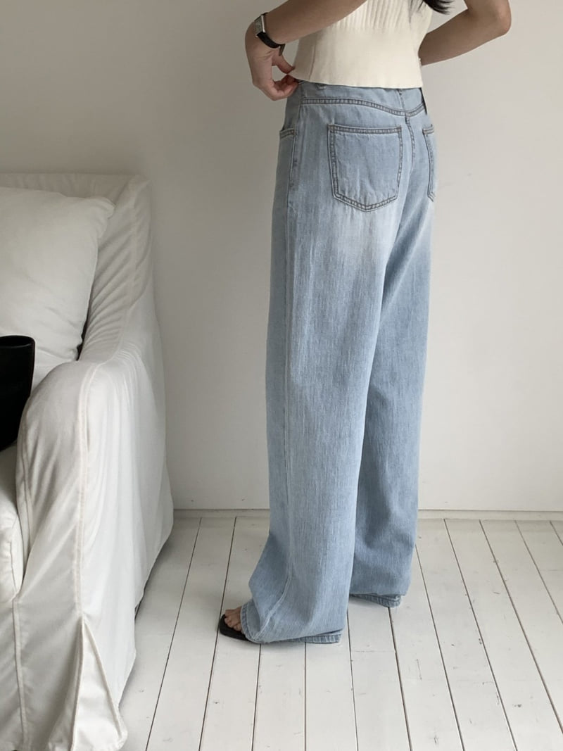 I'm here - Korean Women Fashion - #womensfashion - Light Blue Summer Denim Pants   - 7