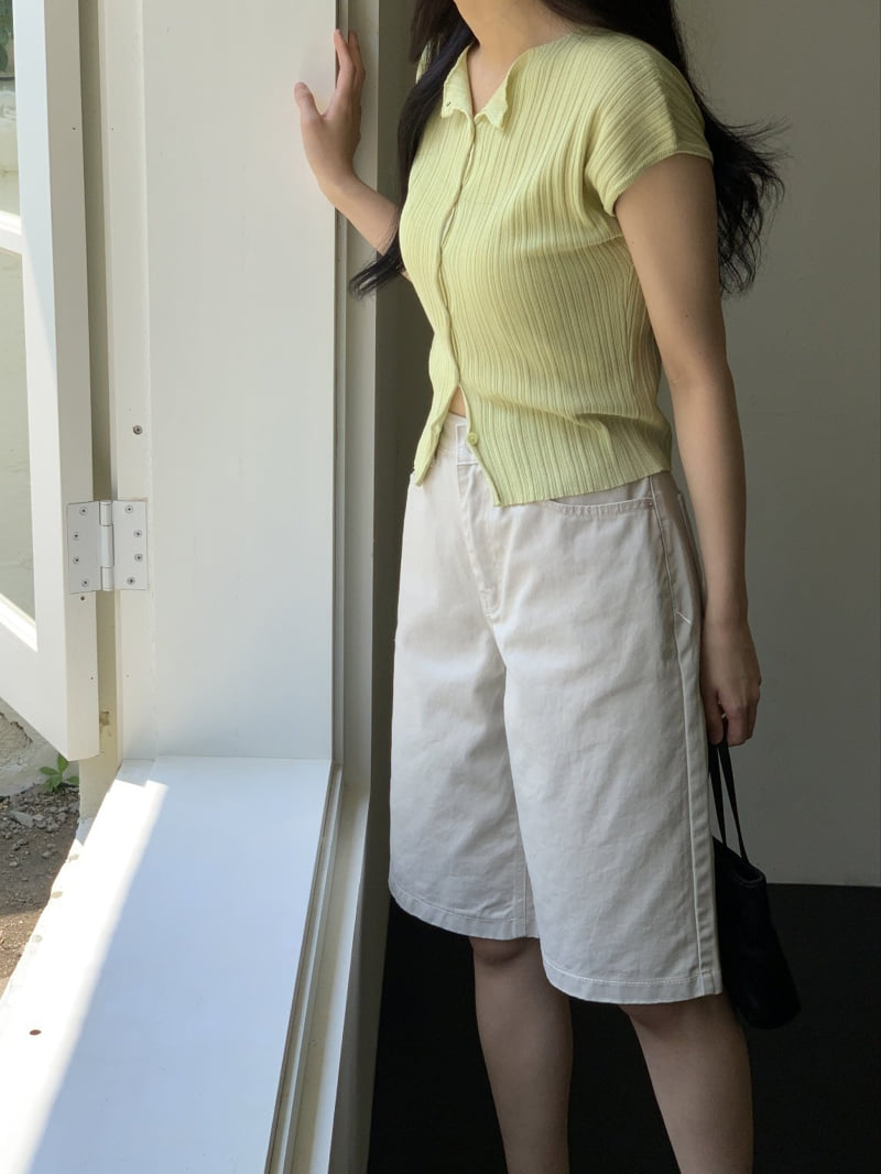 I'm here - Korean Women Fashion - #womensfashion - Bio-washed Bermuda Pants - 11