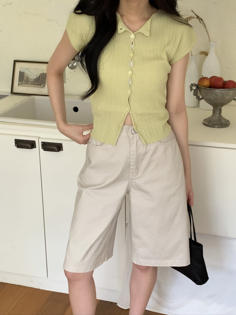 I'm here - Korean Women Fashion - #womensfashion - Bio-washed Bermuda Pants - 3