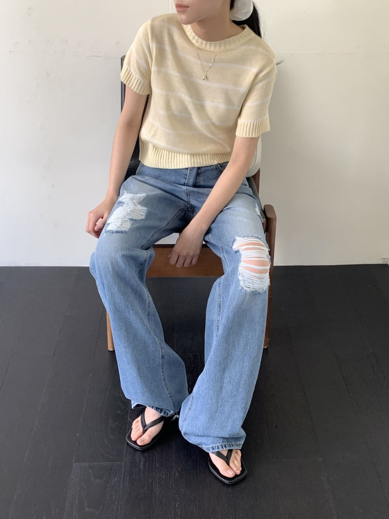 I'm here - Korean Women Fashion - #womensfashion - Vintage Straight Wide Denim Pants   - 8
