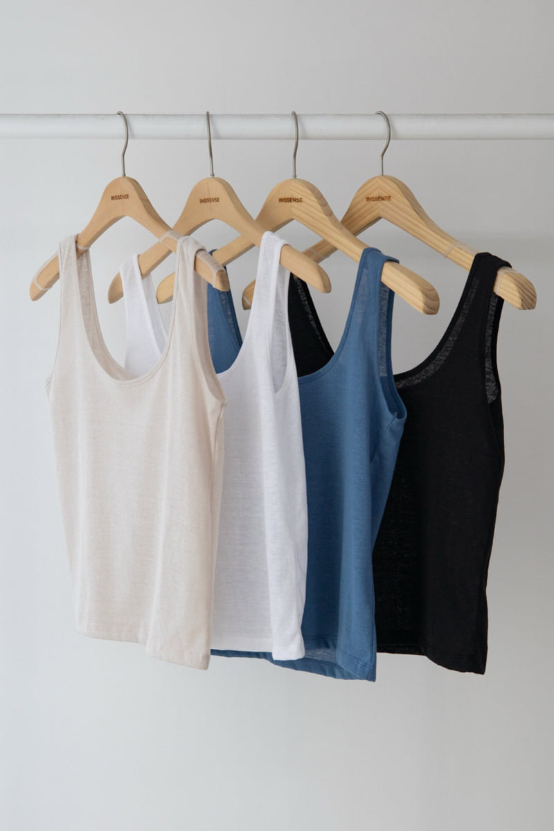 Inssense - Korean Women Fashion - #momslook - Loose Fit Linen U-Neck Sleeveless