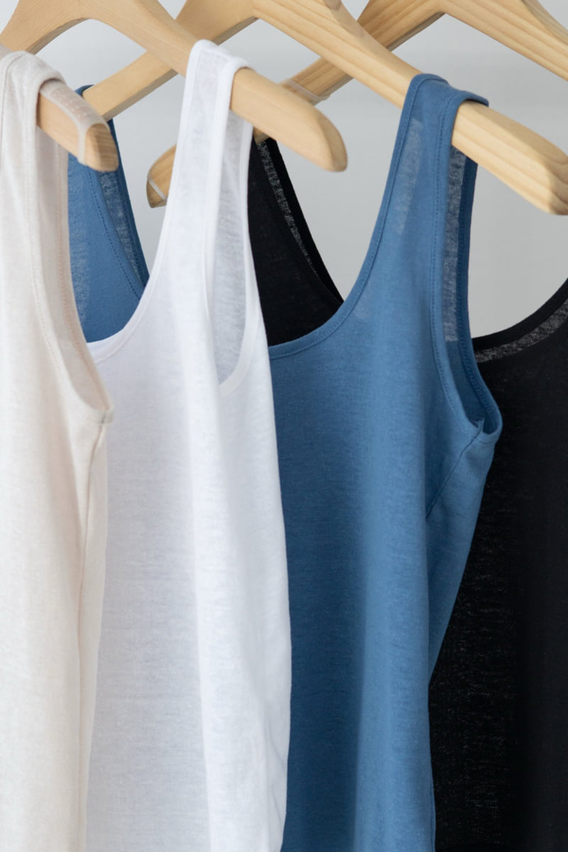 Inssense - Korean Women Fashion - #momslook - Loose Fit Linen U-Neck Sleeveless - 3
