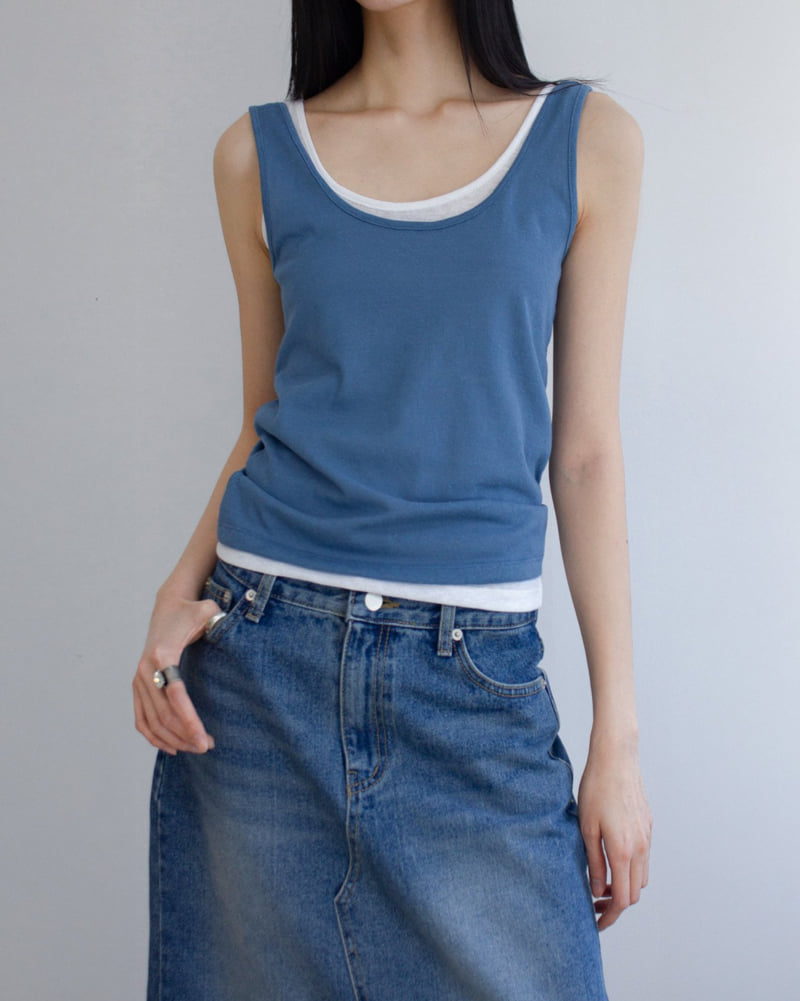 Inssense - Korean Women Fashion - #momslook - Loose Fit Linen U-Neck Sleeveless - 7