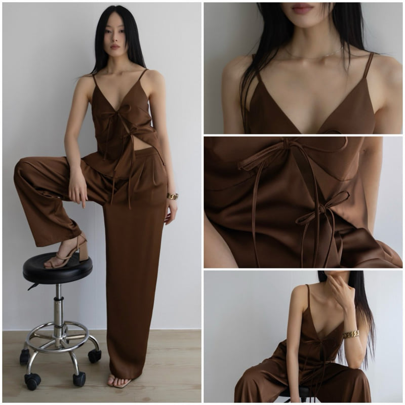 Inssense - Korean Women Fashion - #womensfashion - Wave Detail Two Way Satin Bustier - 4