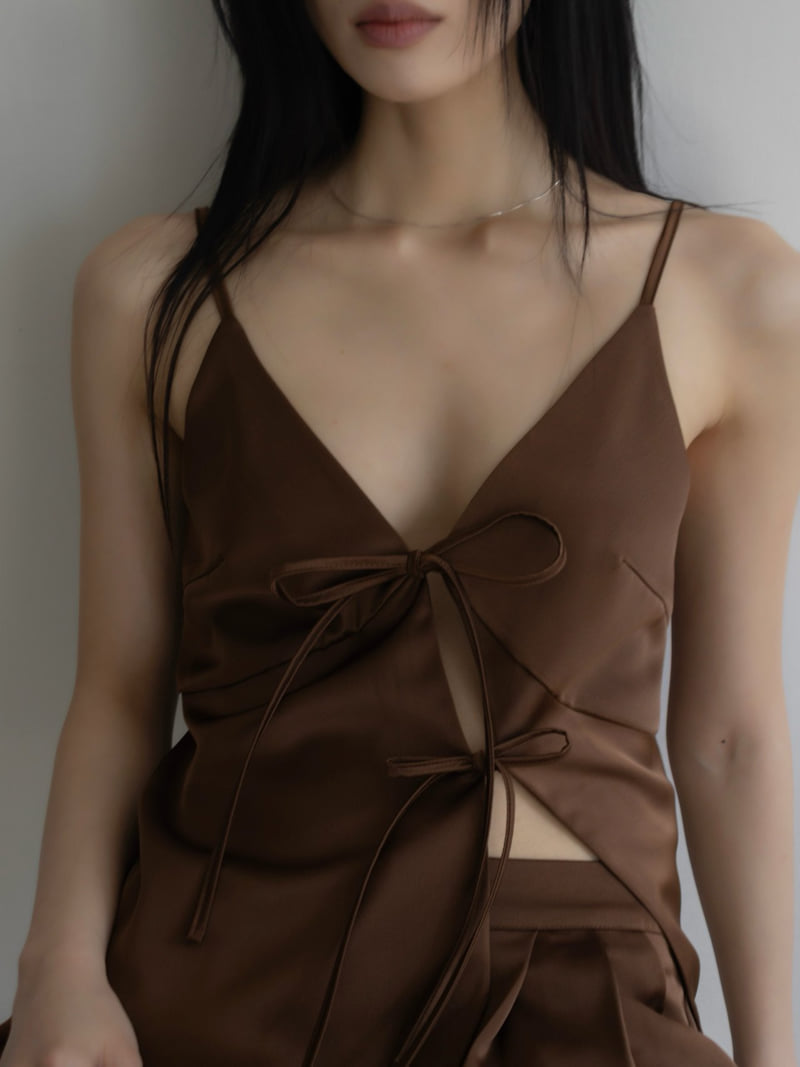 Inssense - Korean Women Fashion - #momslook - Wave Detail Two Way Satin Bustier - 5
