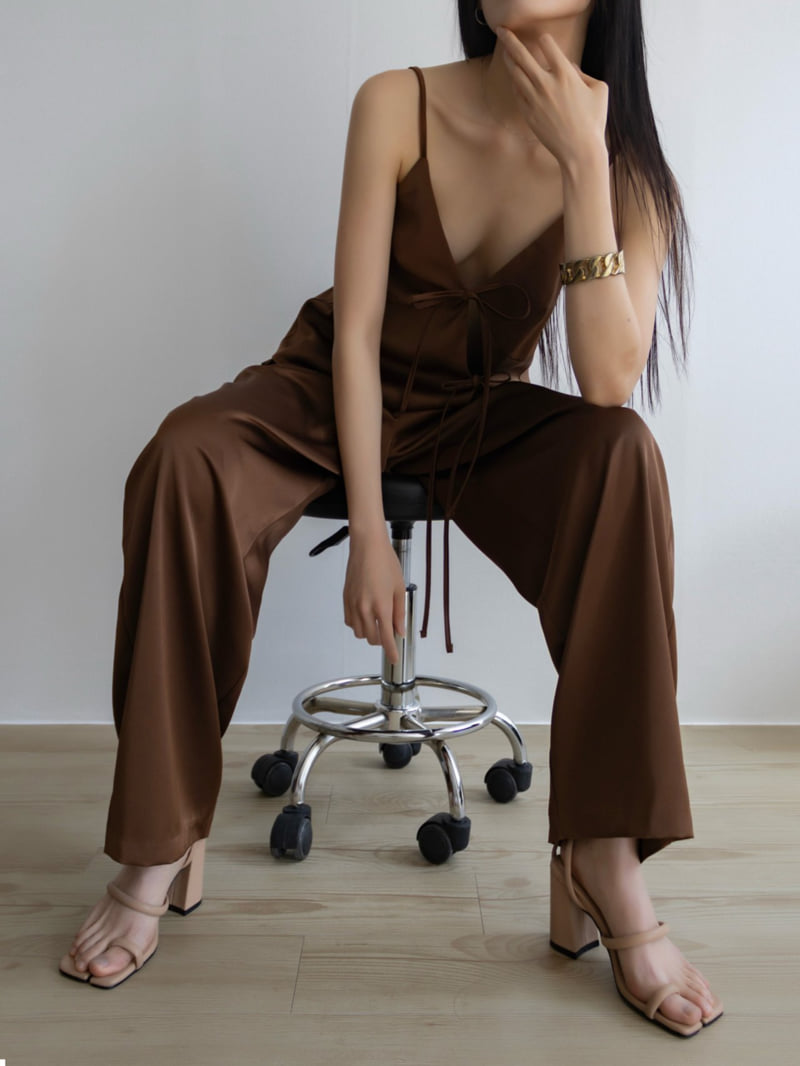 Inssense - Korean Women Fashion - #momslook - Pin-Tuck Silky Banded Wide Trousers - 4