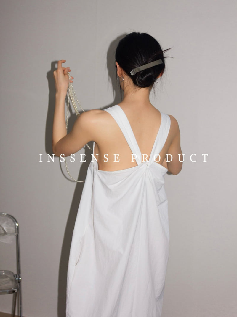 Inssense - Korean Women Fashion - #momslook - Knotted Detail Balloon Silhouette Nylon Maxi One-piece - 4
