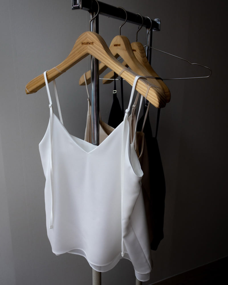Inssense - Korean Women Fashion - #momslook - Silky Strap Fabric Layered Sleeveless Blouse