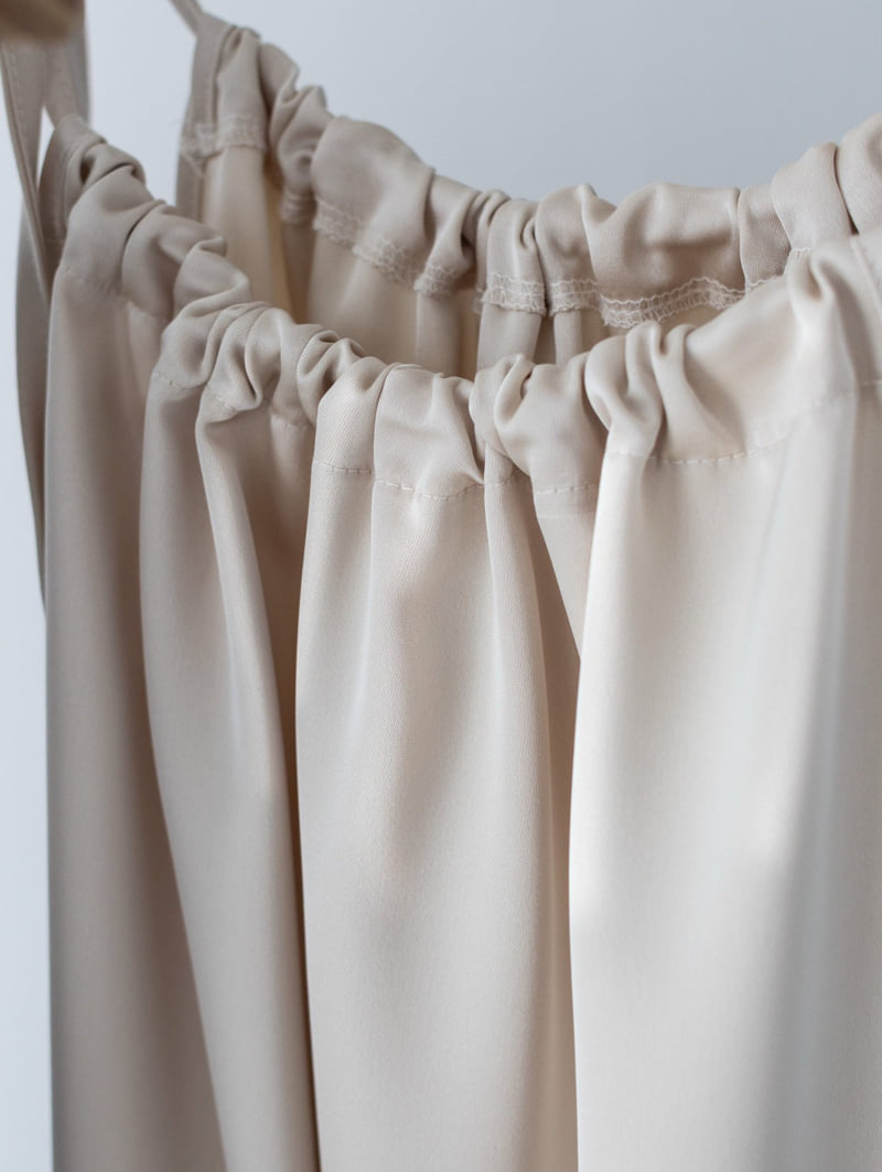 Inssense - Korean Women Fashion - #pursuepretty - String Detail Silhouette Maxi Silky One-piece - 3