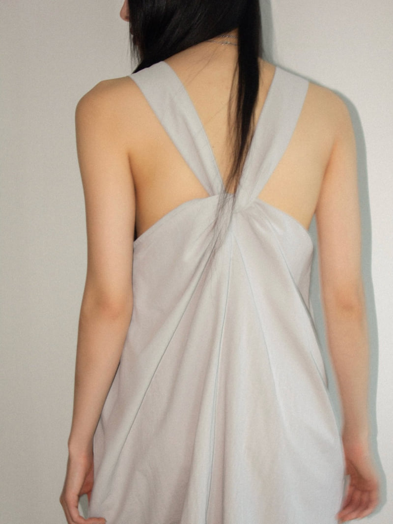 Inssense - Korean Women Fashion - #thatsdarling - Knotted Detail Balloon Silhouette Nylon Maxi One-piece - 12