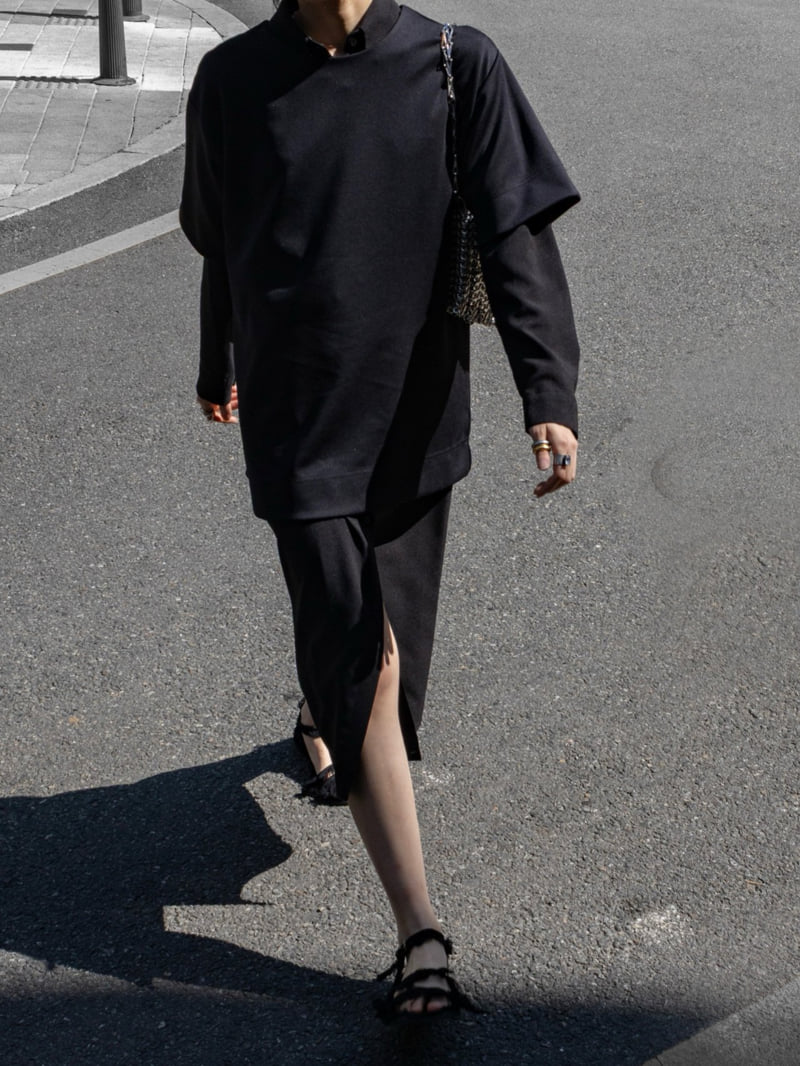 Inssense - Korean Women Fashion - #vintagekidsstyle - Oversized Ponte Jersey Top - 11