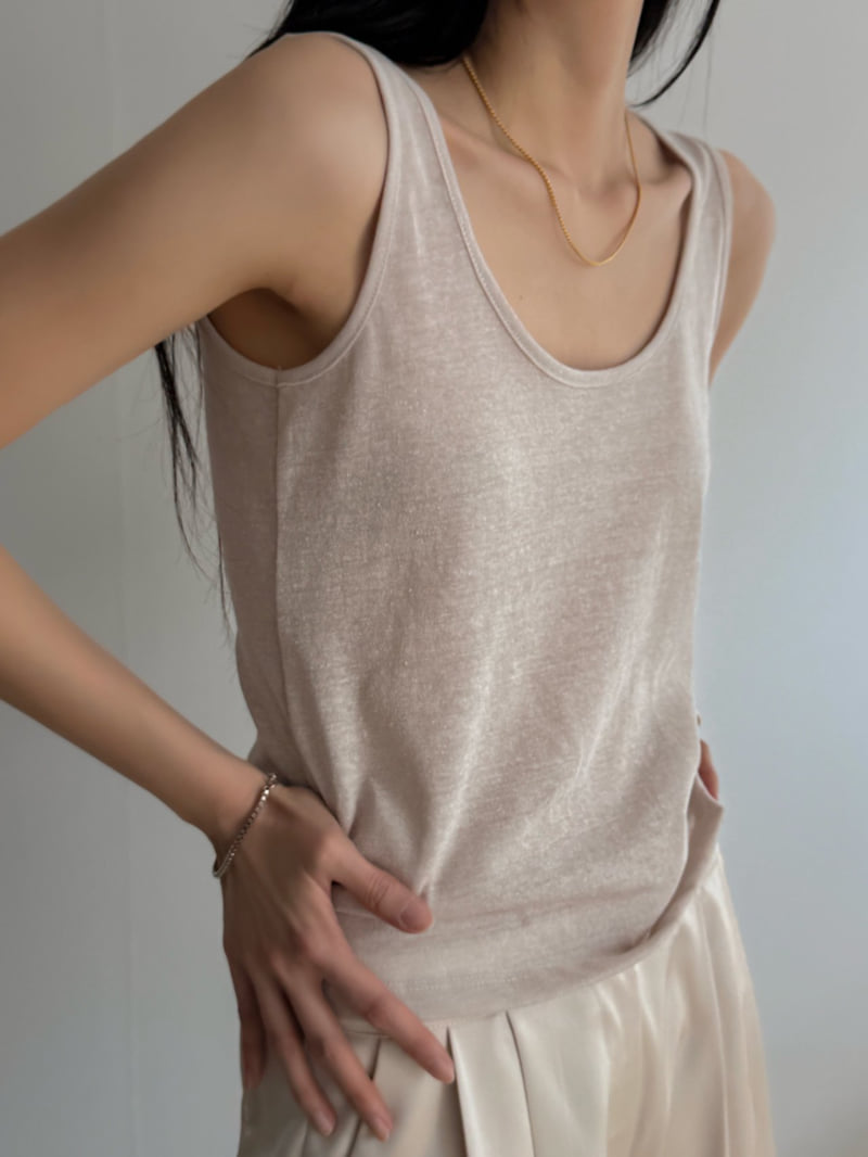 Inssense - Korean Women Fashion - #womensfashion - Loose Fit Linen U-Neck Sleeveless - 12