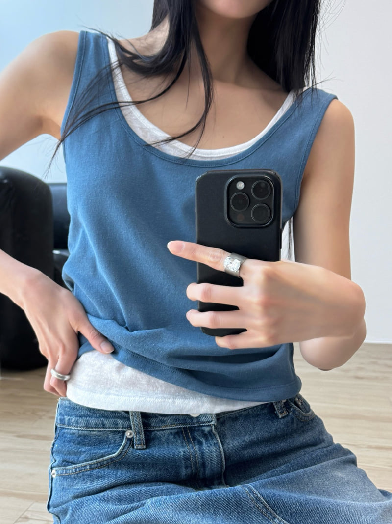 Inssense - Korean Women Fashion - #womensfashion - Loose Fit Linen U-Neck Sleeveless - 8