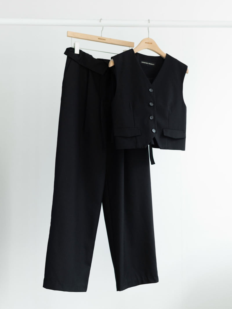 Inssense - Korean Women Fashion - #womensfashion - Back Belt Detail Vest - 3