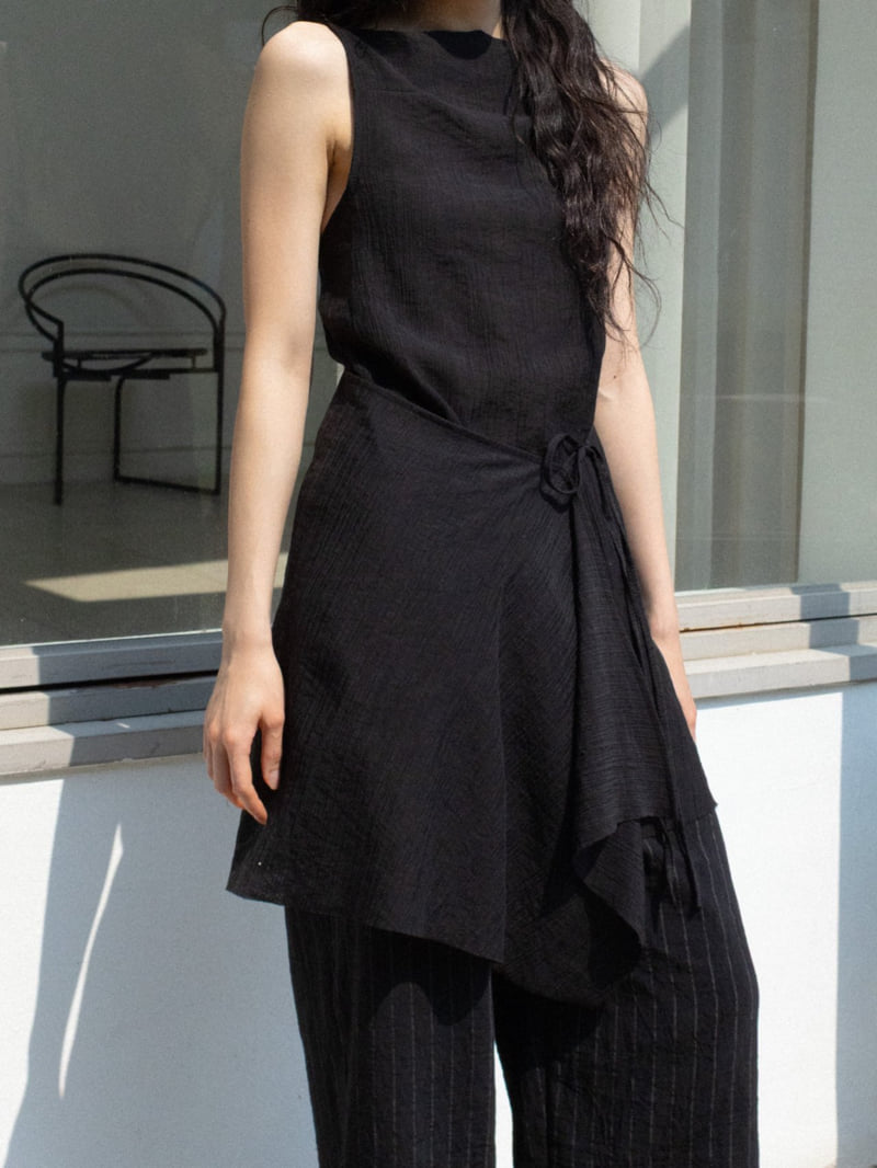Inssense - Korean Women Fashion - #womensfashion - Crinkle Asymmetric Wrap Mini One-piece - 9