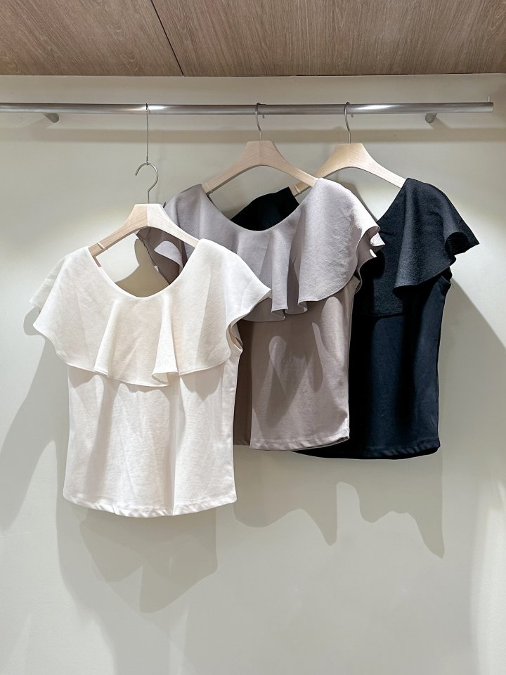 J dew - Korean Women Fashion - #restrostyle - Soft Frill Tee
