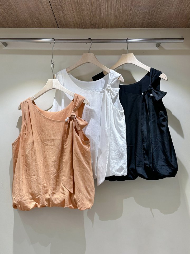 J dew - Korean Women Fashion - #womensfashion - Ribbon Sleeveless Blouse