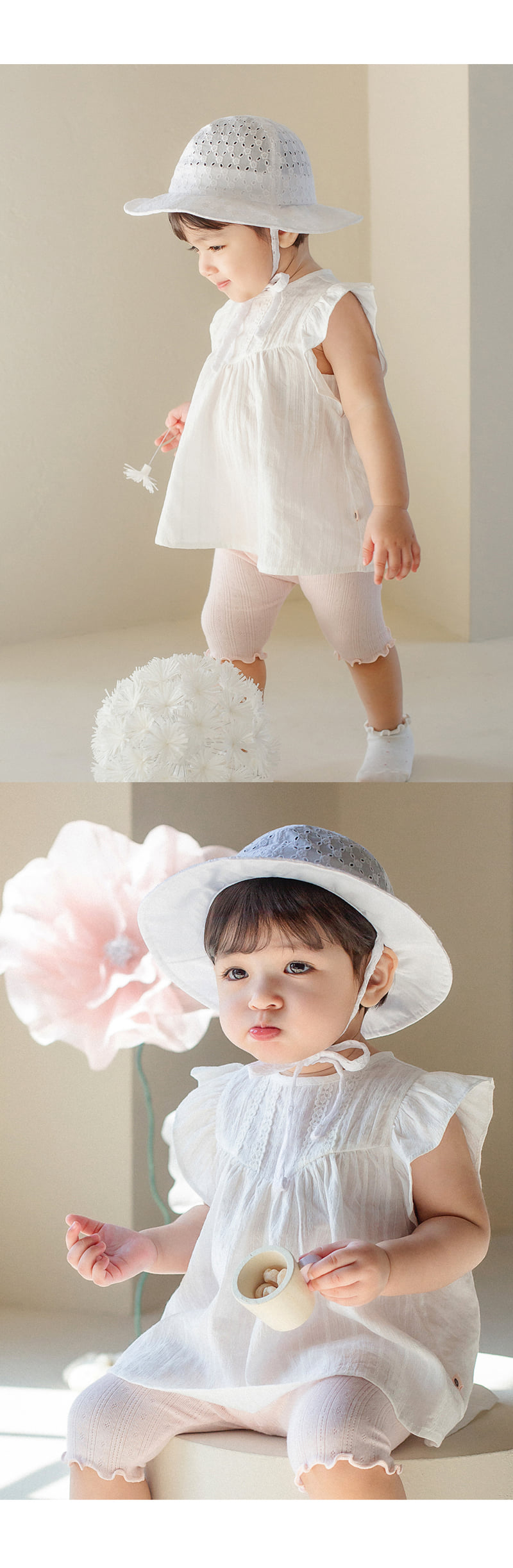 Kids Clara - Korean Baby Fashion - #babyboutique - Milu Eyelet Baby Sun Hat - 4