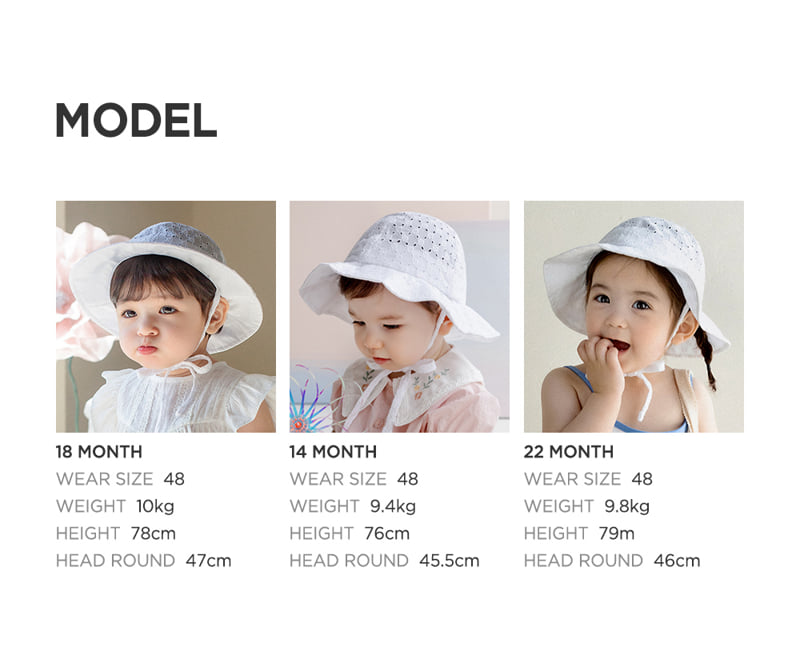 Kids Clara - Korean Baby Fashion - #babygirlfashion - Milu Eyelet Baby Sun Hat - 9
