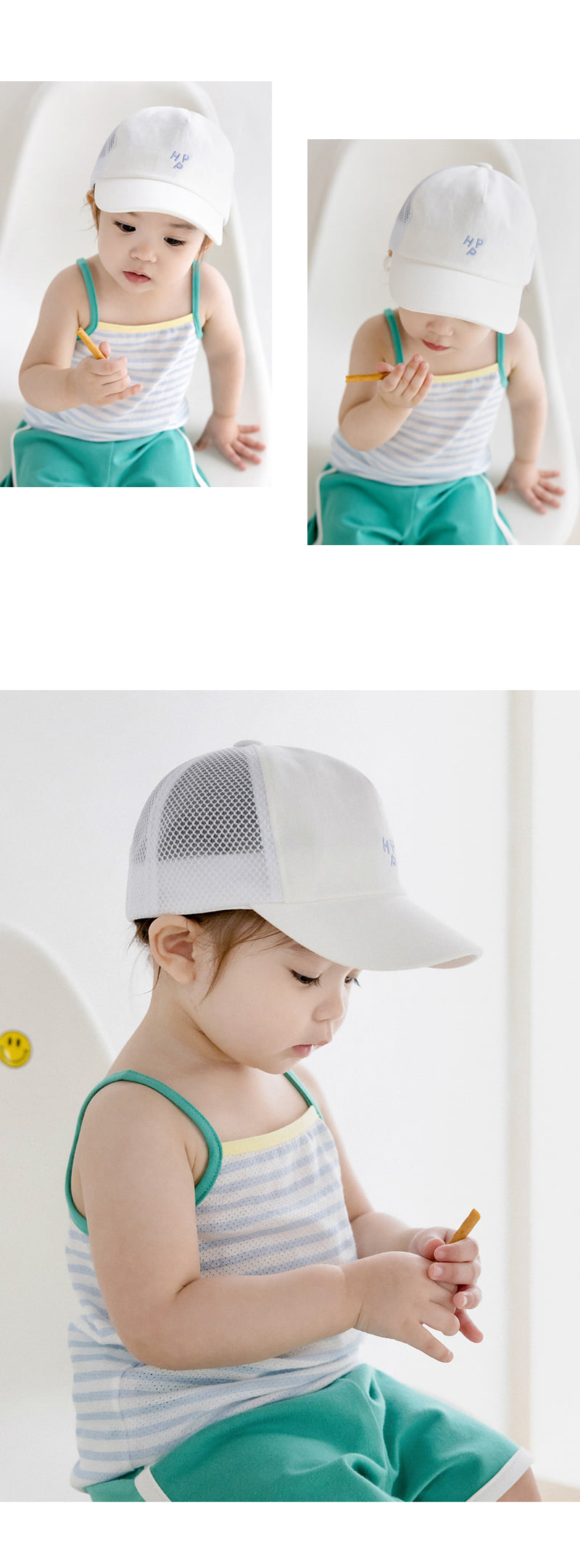 Kids Clara - Korean Baby Fashion - #onlinebabyboutique - HPP Half Mesh Baby Cap - 3