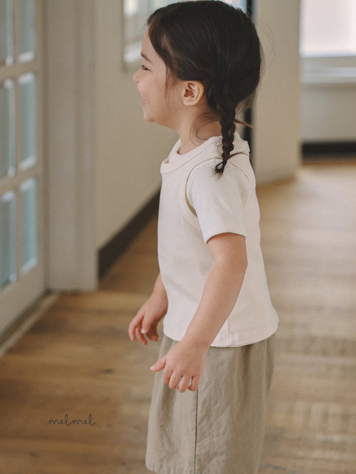 Melmel - Korean Children Fashion - #Kfashion4kids - Ribbed Short Sleeve Tee - 11