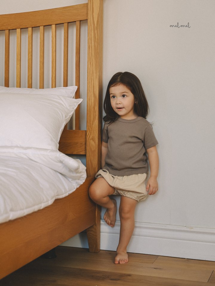 Melmel - Korean Children Fashion - #fashionkids - Ribbed Short Sleeve Tee - 7