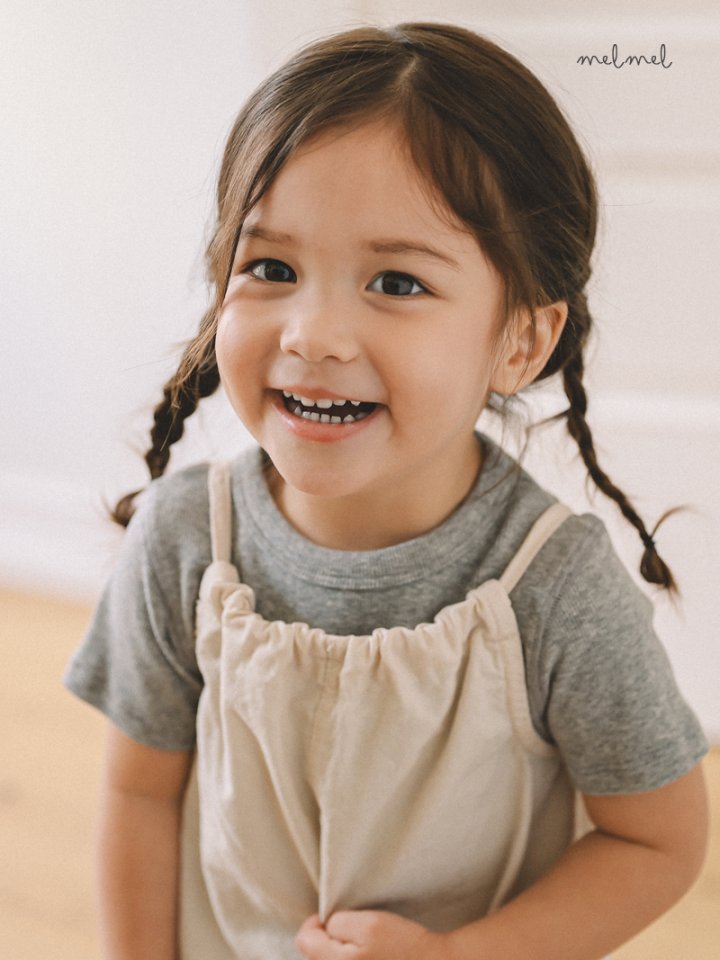 Melmel - Korean Children Fashion - #prettylittlegirls - Ribbed Short Sleeve Tee