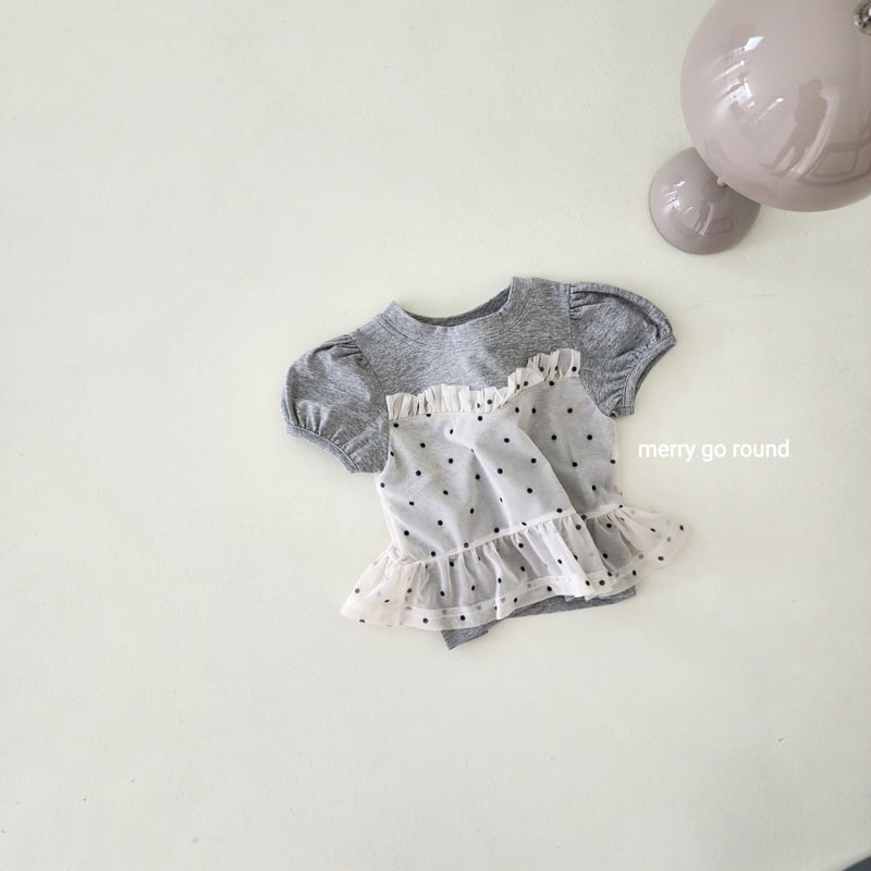 Merry Go Round - Korean Children Fashion - #childofig - Dot Mesh Blouse