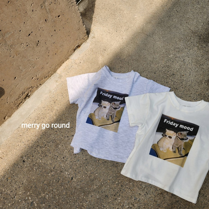 Merry Go Round - Korean Children Fashion - #childrensboutique - Cat Mood Tee