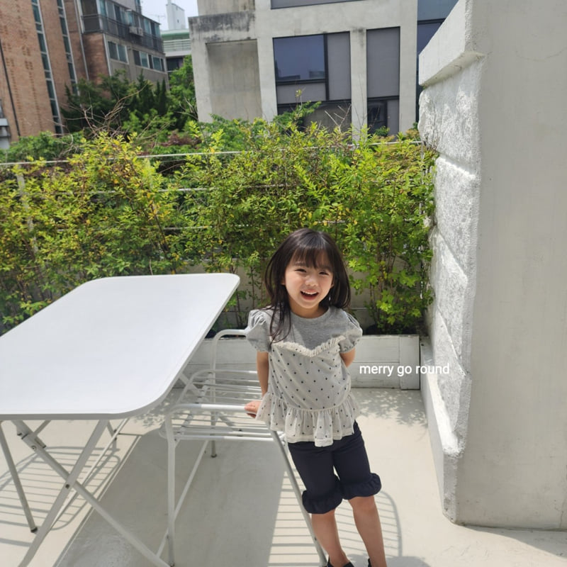 Merry Go Round - Korean Children Fashion - #designkidswear - Dot Mesh Blouse - 3