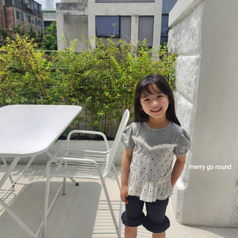 Merry Go Round - Korean Children Fashion - #designkidswear - Dot Mesh Blouse - 4