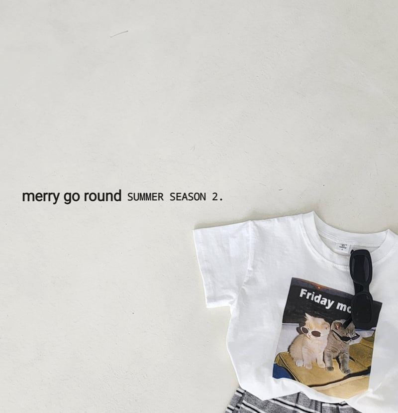 Merry Go Round - Korean Children Fashion - #discoveringself - Cat Mood Tee - 3