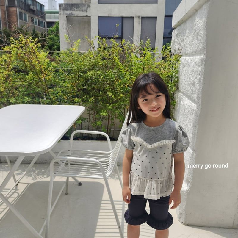 Merry Go Round - Korean Children Fashion - #fashionkids - Dot Mesh Blouse - 5