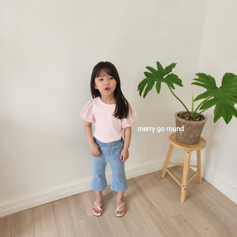 Merry Go Round - Korean Children Fashion - #kidsshorts - Snowflake Puff Tee - 12