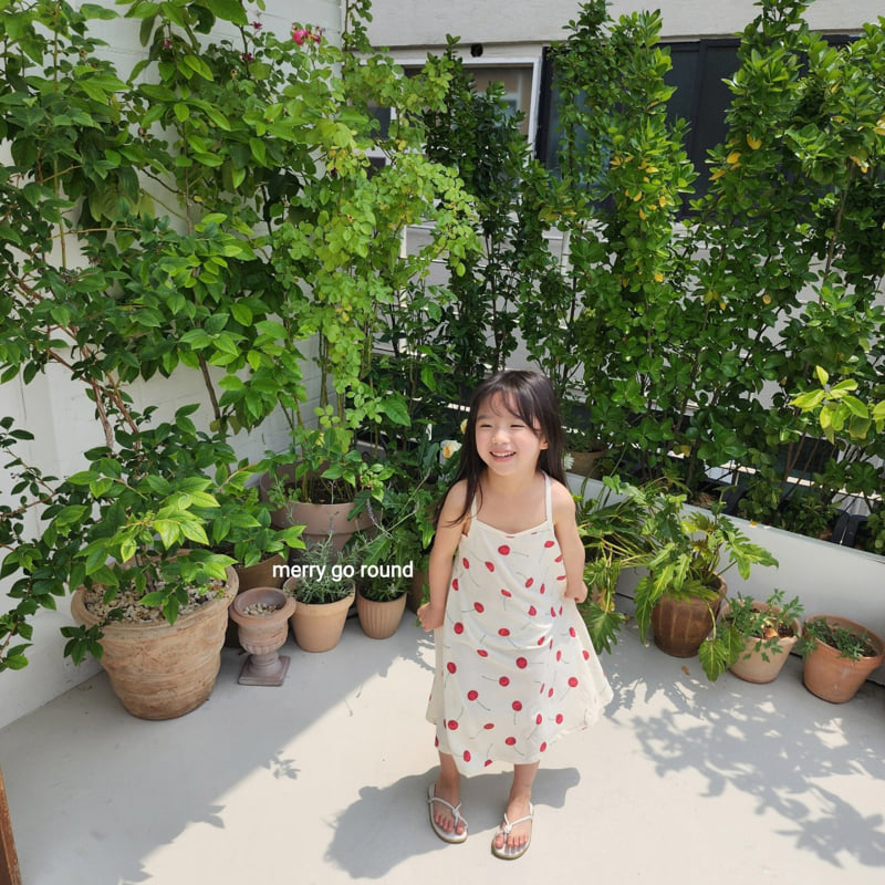 Merry Go Round - Korean Children Fashion - #kidzfashiontrend - Cherry Long One-piece - 3
