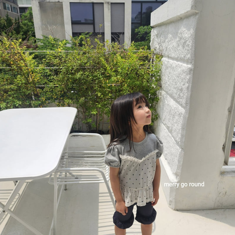 Merry Go Round - Korean Children Fashion - #kidzfashiontrend - Dot Mesh Blouse - 8