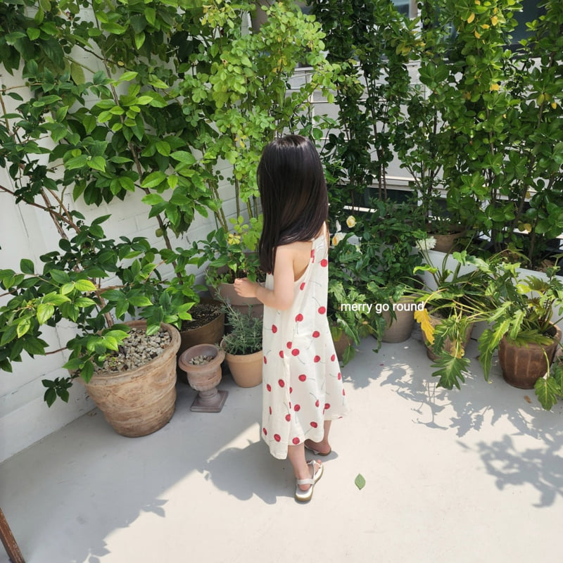 Merry Go Round - Korean Children Fashion - #magicofchildhood - Cherry Long One-piece - 6