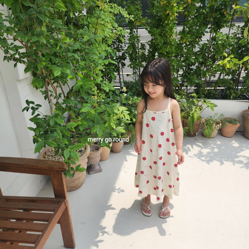 Merry Go Round - Korean Children Fashion - #minifashionista - Cherry Long One-piece - 7