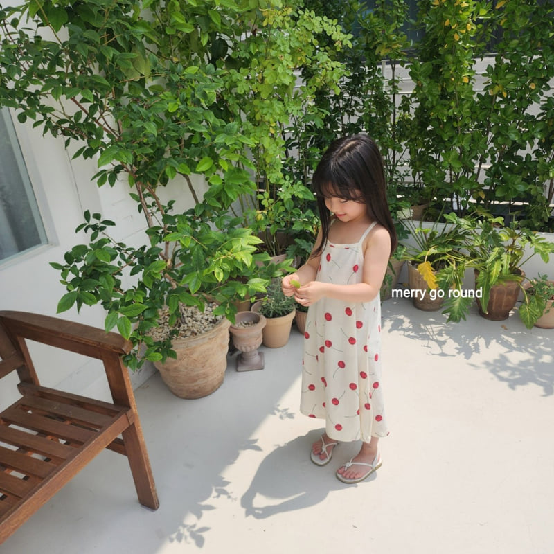 Merry Go Round - Korean Children Fashion - #prettylittlegirls - Cherry Long One-piece - 8