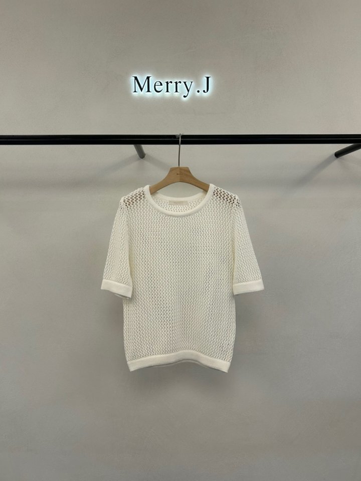 Merry J - Korean Women Fashion - #momslook - Mesh Short Sleeve Knit - 3